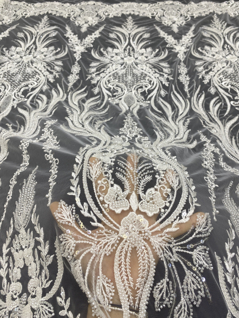 Foam Bead & 2/4mm Sequin Embroidery Fabric — fabric photo 3
