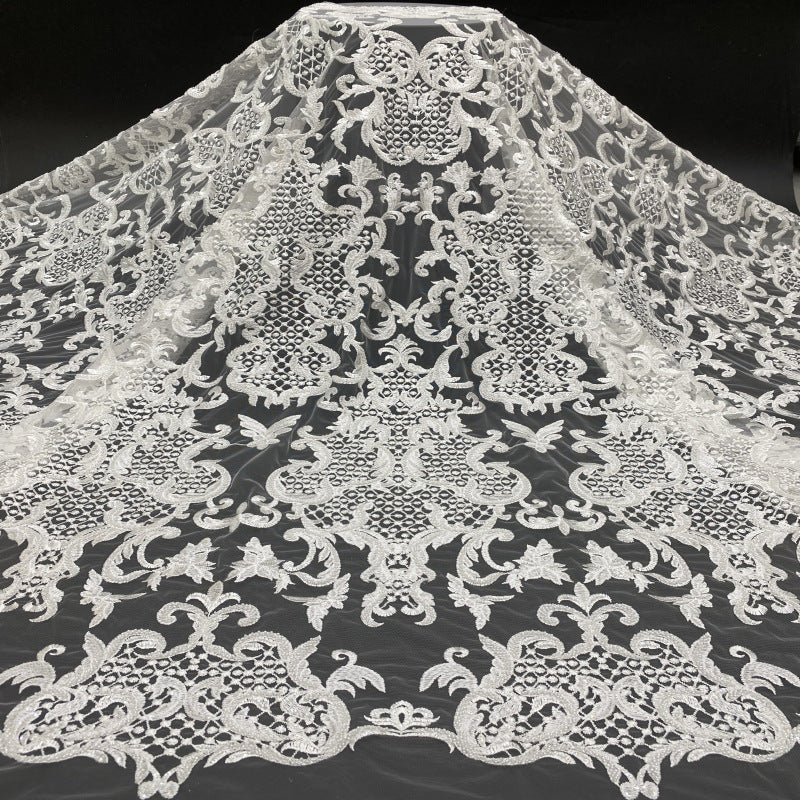 Bead & Sequin Embroidered Fabric for Gowns