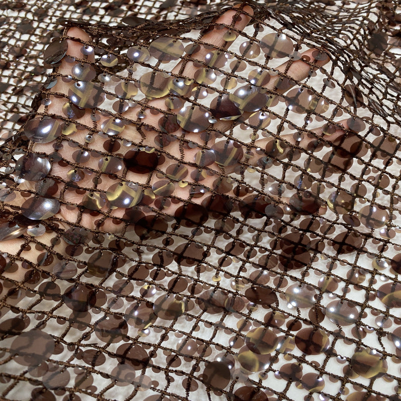 Cutwork Water-Soluble Sequin Embroidery Fabric — fabric photo 5