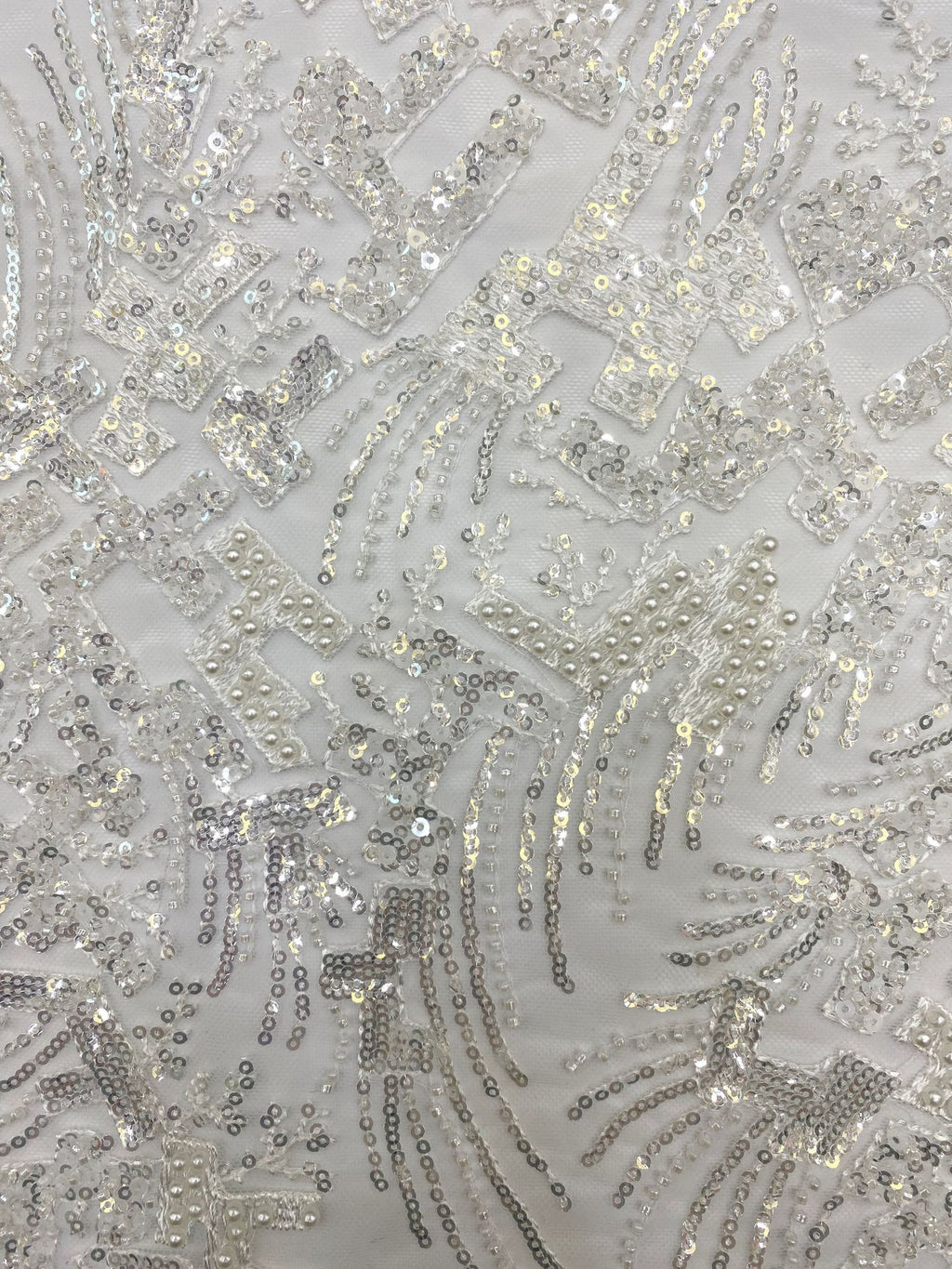 Foam Bead Sequin Embroidery Fabric for Evening Gowns — fabric photo 5