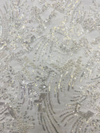 Foam Bead Sequin Embroidery Fabric for Evening Gowns — fabric photo 5