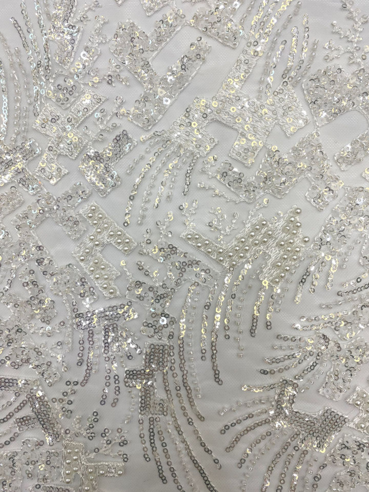 Foam Bead Sequin Embroidery Fabric for Evening Gowns — fabric photo 5