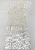 Shell Sequin Bead Embroidered Stretch Mesh — fabric photo 6