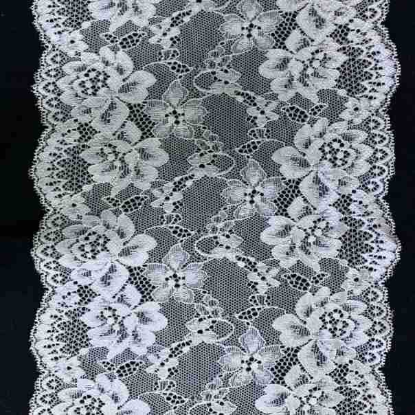 Large Floral Corded Stretch Lace Trim 18 cm — fabric photo 5