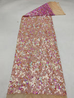 Multicolor 3/5/7 mm Sequin Embroidered Bridal Fabric – Design 72095 — fabric photo 6