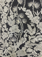 Floral Bead & 3/4mm Sequin Wedding Fabric — fabric photo 3