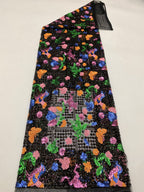 Multicolor 3 mm Sequin Embroidered Bridal Fabric – Design 87359 — fabric photo 4