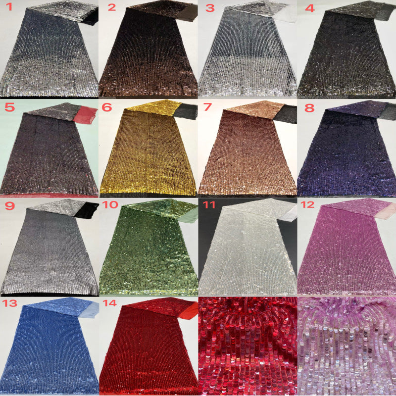 Heavy 3/5 mm Sequin Embroidered Stretch Mesh Fabric — fabric photo 3