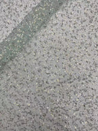 Crystal-Look Sequin & Triple-Bead Embroidered Bridal Fabric — fabric photo 5