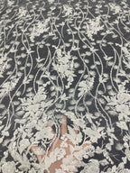 Floral Bead & 3/4mm Sequin Wedding Fabric — fabric photo 2