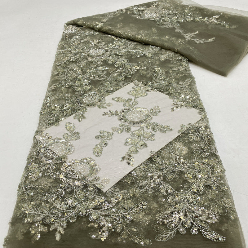 Heavy Sequin & Bugle-Bead Embroidered Bridal Fabric – Design 28351 — fabric photo 5