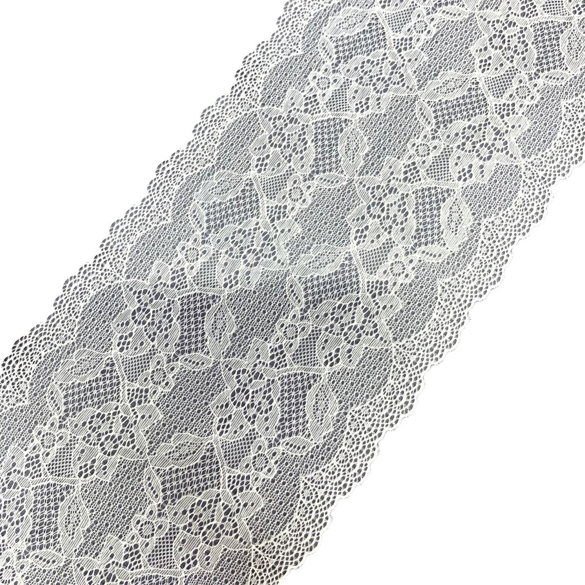 Double-Scallop Wide Stretch Nylon Lace Trim 18 cm