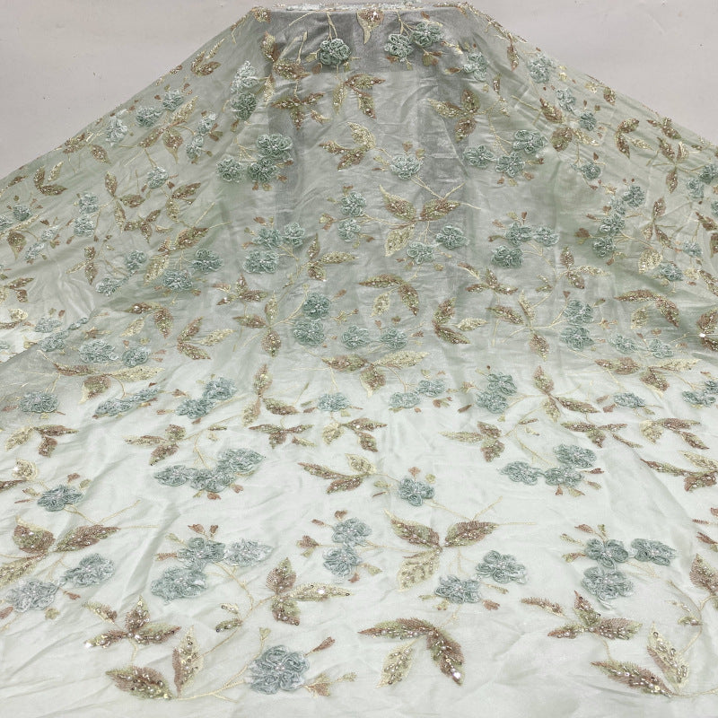 Sequin Embroidered Bridal Fabric – Design 27199 — fabric photo 5
