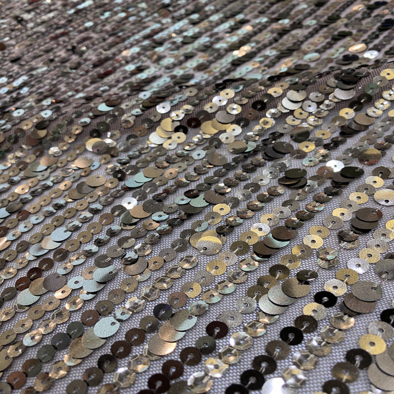 Stretch Sequin Embroidered Stretch Mesh Fabric – Design 12191