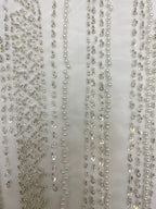 Geometric Foam Bead & 4mm Crystal Sequin Fabric — fabric photo 5