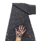 Sequin & Bugle-Bead Embroidered Tulle Mesh Fabric – Design 63199 — fabric photo 4