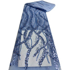 Bugle Beaded Sequin Embroidered Mesh Lace — fabric photo 2