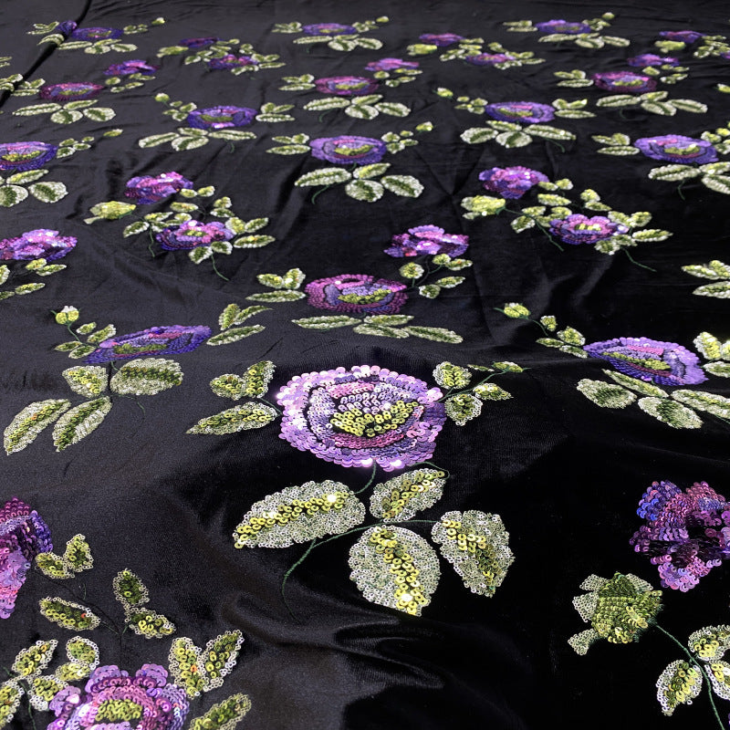 Korean Velvet Multisize Colorful Sequin Fabric — fabric photo 2