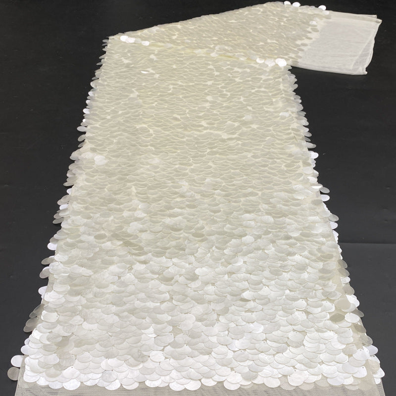 Stretch Mesh with 18mm Shell Sequins — fabric photo 2