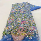 Printed Bead & Sequin Embroidered Dress Fabric — fabric photo 5