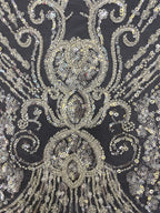 Sequin & Bubble-Bead Embroidered Bridal Fabric – Design 99295 — fabric photo 5