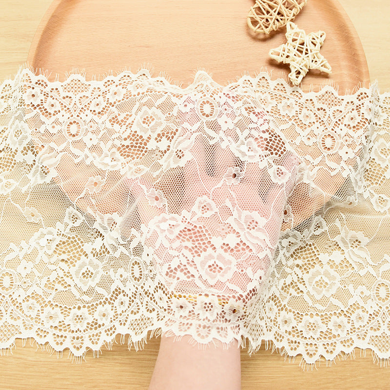 Eyelash Knitted Stretch Nylon Lace Trim 24 cm — fabric photo 2
