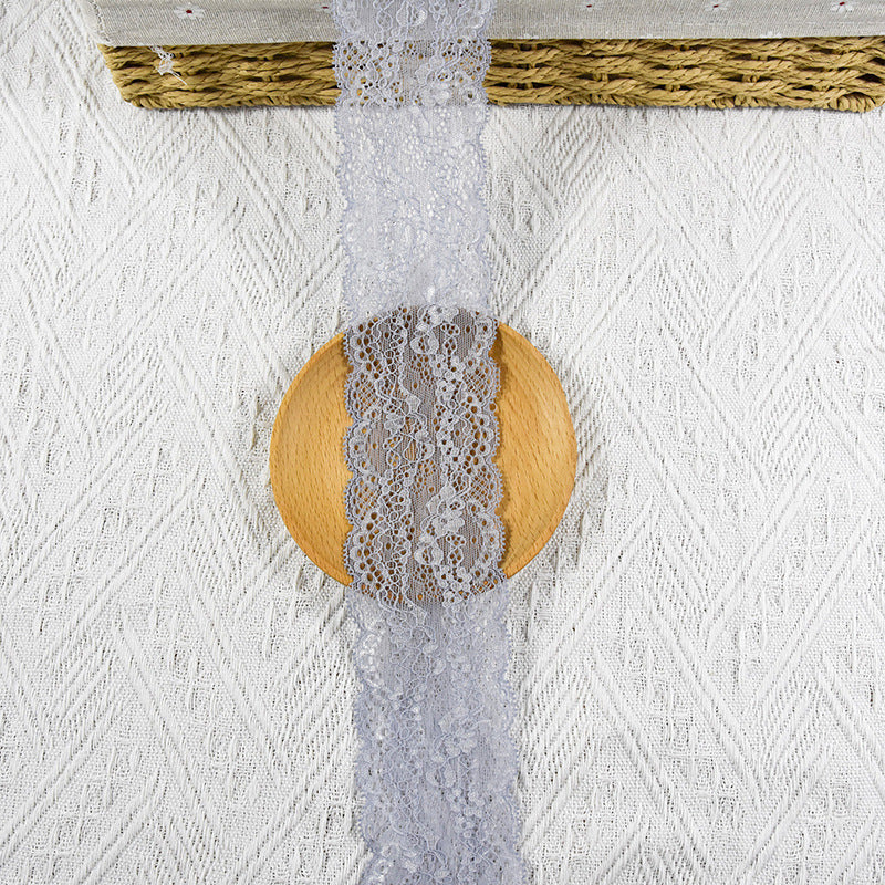 Double-Scallop Picot-Edge Stretch Nylon-Spandex Lace Trim 6 cm — fabric photo 5