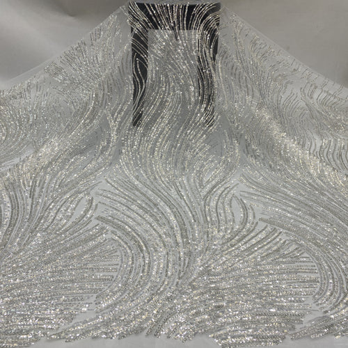 3/5 mm Sequin Embroidered Bridal Fabric – Design 72031