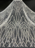 Dense Foam Bead Sequin Embroidered Bridal Fabric — fabric photo 6