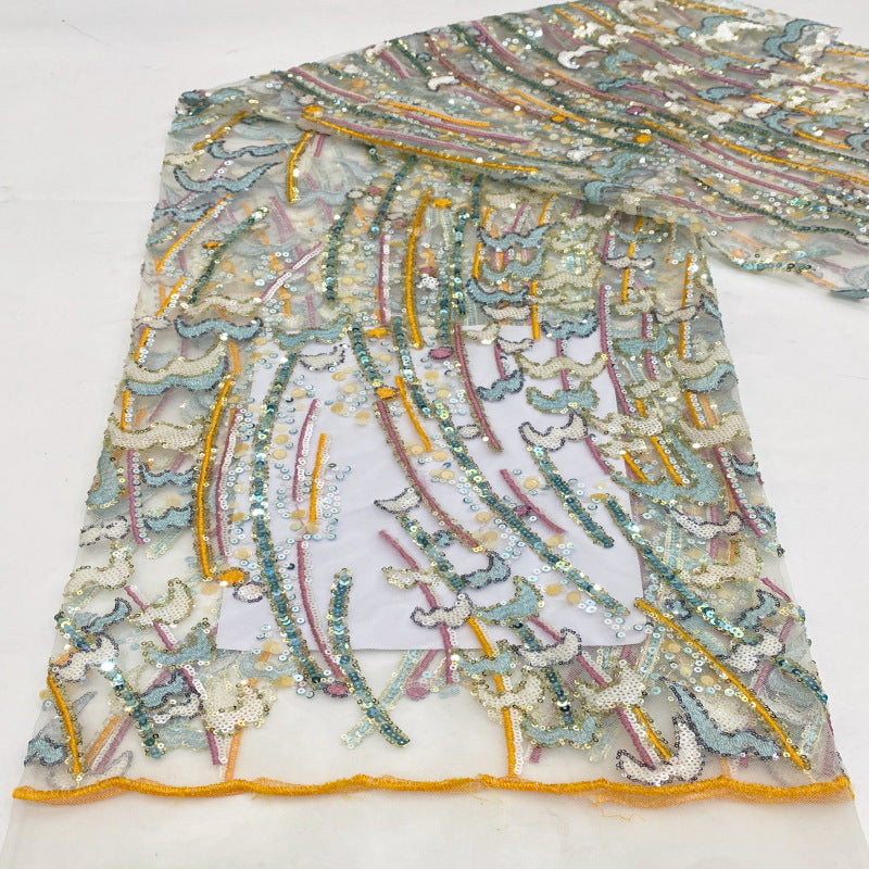 Mesh with 2–9mm Sequin Embroidery