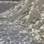 White Shell 9/12mm Sequin Stretch Mesh — fabric photo 2