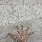 Sequin & Bubble-Bead Embroidered Bridal Fabric – Design 31391 — fabric photo 2