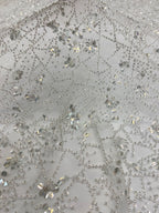 Geometric Bead & 3/7 mm Crystal Sequin Embroidered Fabric — fabric photo 3
