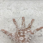 Sequin & Bubble-Bead Embroidered Bridal Fabric – Design 82559 — fabric photo 4