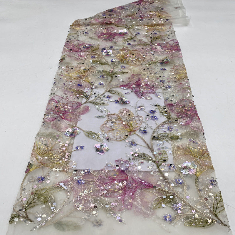 Sheer Base Rope Bead & Sequin Fabric — fabric photo 3