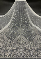 Bugle Bead & 3/4mm Crystal Sequin Bridal Fabric