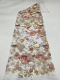 Multicolor Botanical Sequin Embroidered Bridal Fabric – Design 58463 — fabric photo 6
