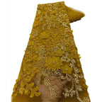 Bugle Bead Sequin Embroidered Mesh Lace — fabric photo 4