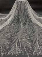 Bugle Bead & 3/5mm Sequin Bridal Fabric