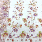 3D Laser Floral Applique Sequin Embroidered Mesh – Per Yard