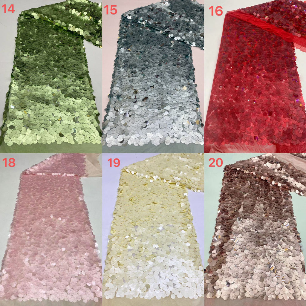 Stretch Mesh with 18mm Shell Sequins — fabric photo 5