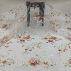 Botanical Printed Multicolor Sequin Fabric — fabric photo 2