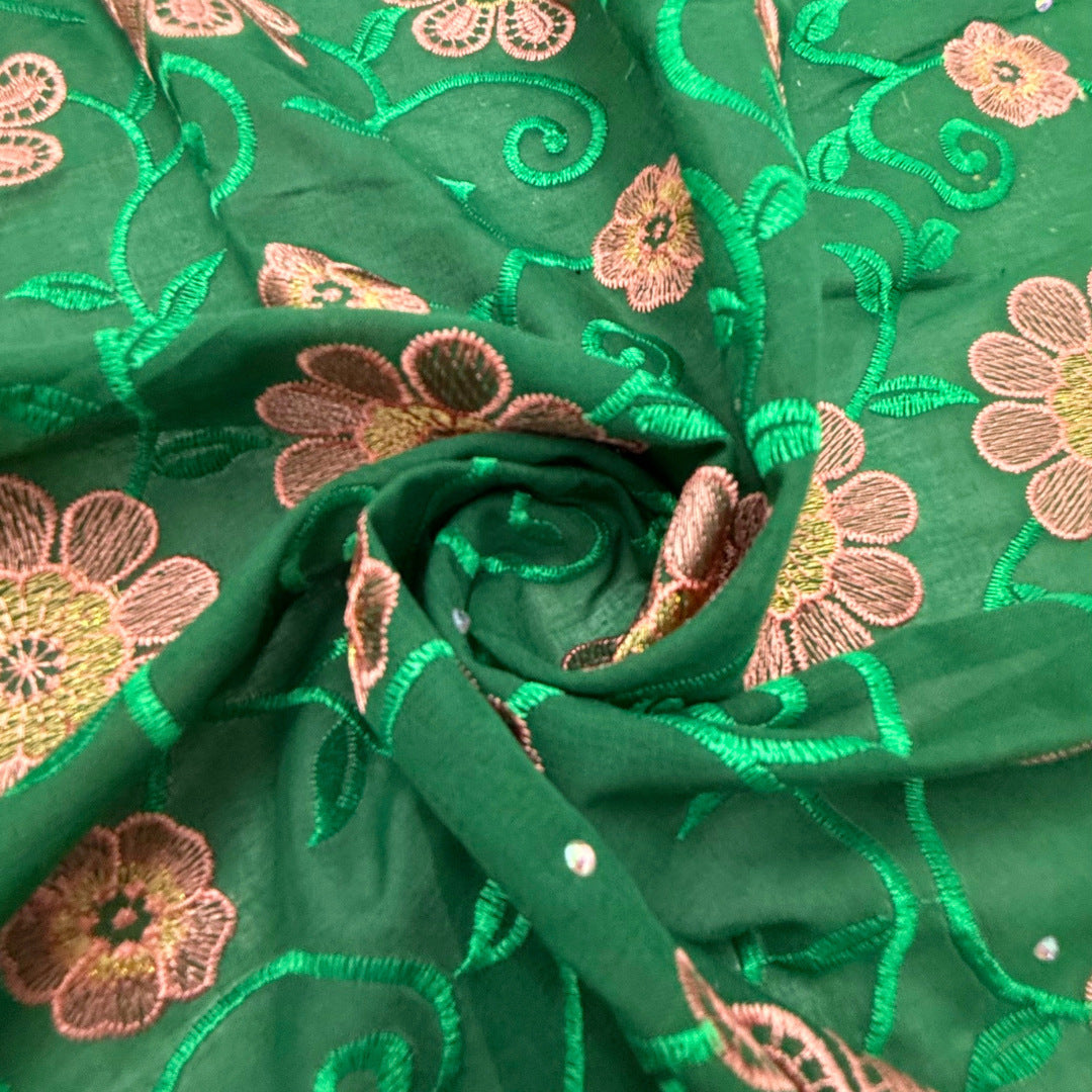 3D Embroidered Cotton Fabric — fabric photo 2