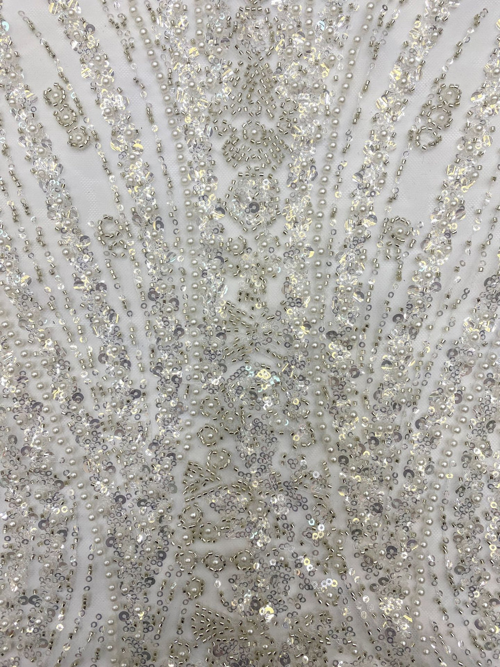 Velvet-Based Bead & Sequin Embroidery Fabric — fabric photo 5