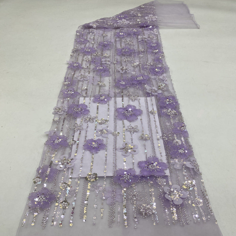Sequin & Bubble-Bead Embroidered Bridal Fabric – Design 91903