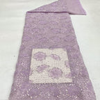 Random Pattern Beaded Lace on Thick Mesh — fabric photo 4