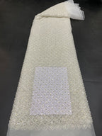 Fine Crystal-Look Sequin & Bubble-Bead Embroidered Bridal Fabric — fabric photo 6