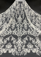 Heavy Sequin & Bubble-Bead Embroidered Bridal Fabric – Design 69919 — fabric photo 6