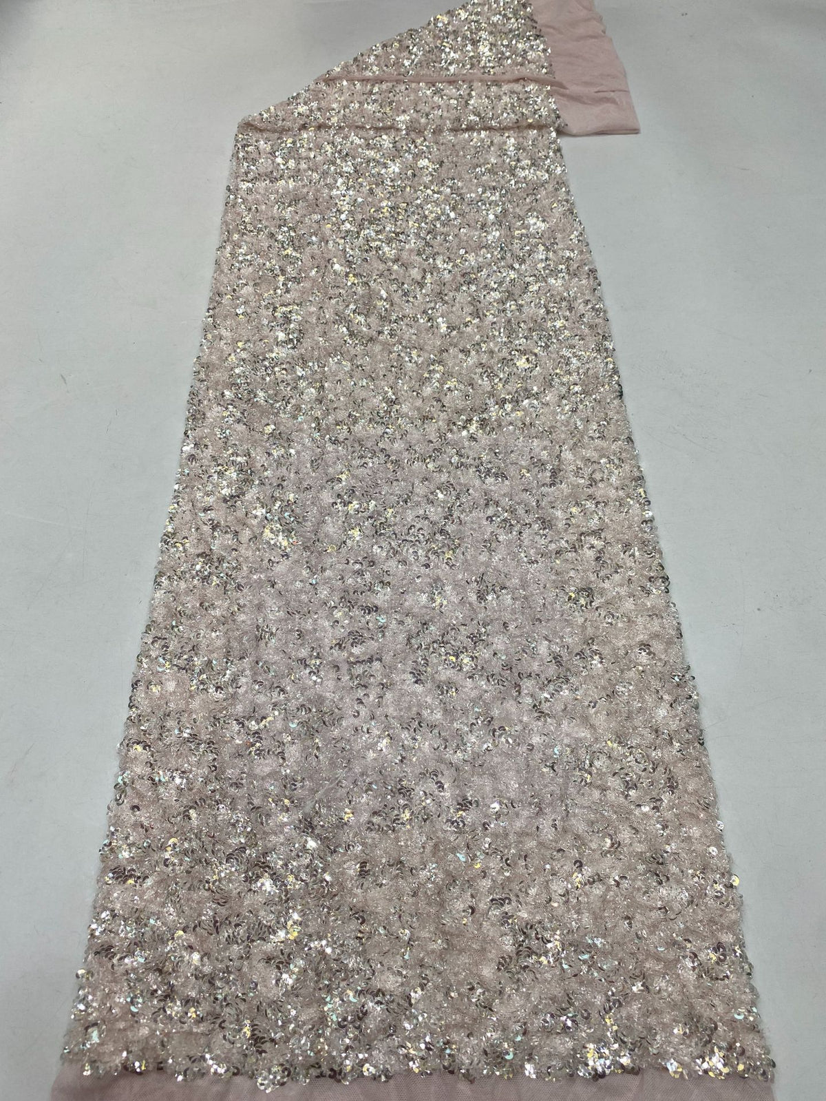 Dense 5mm Sequin Embroidered Stretch Mesh — fabric photo 6