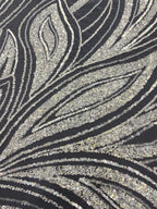 3D Floral Beaded Fabric with 3/4 mm Sequins — fabric photo 5